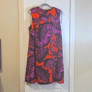 NWT Gibson Latimer 2x Vibrant sleeveless dress! Orange, Purple, Black, Navy!